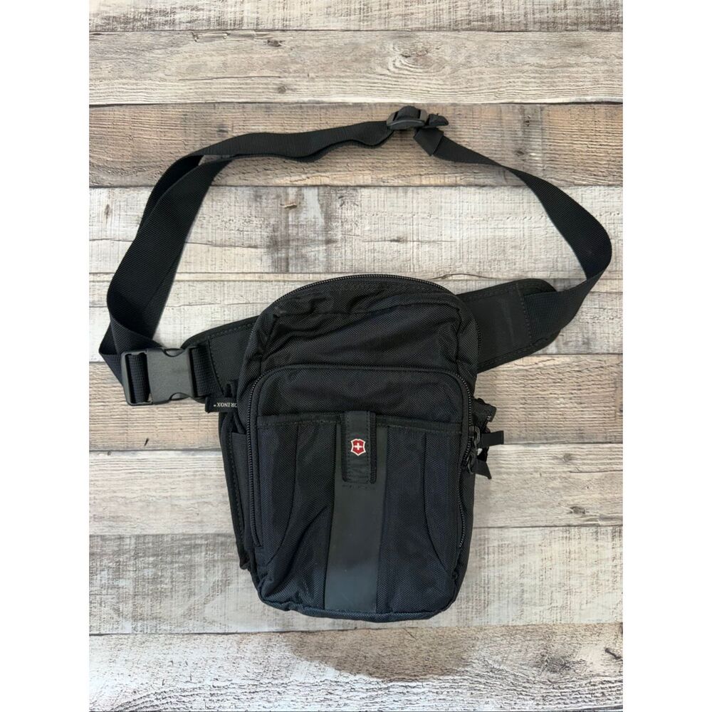 Victorinox Swiss Army Nylon Shoulder Bag Black Utility Outdoor Camping Fishing